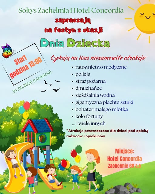 plakat festynu z okazji Dnia Dziecka